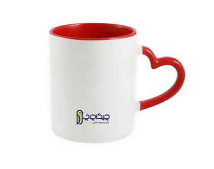 لیوان رنگی دسته قلبی