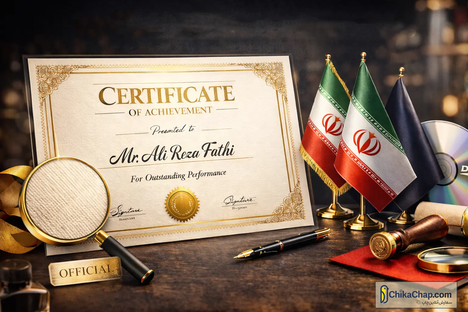 چاپ گواهینامه حرفه&zwnj;ای | طراحی و چاپ گواهینامه آموزشی، رسمی و فوری