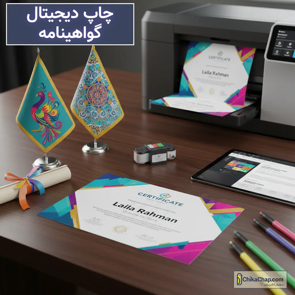 چاپ گواهینامه حرفه&zwnj;ای | طراحی و چاپ گواهینامه آموزشی، رسمی و فوری