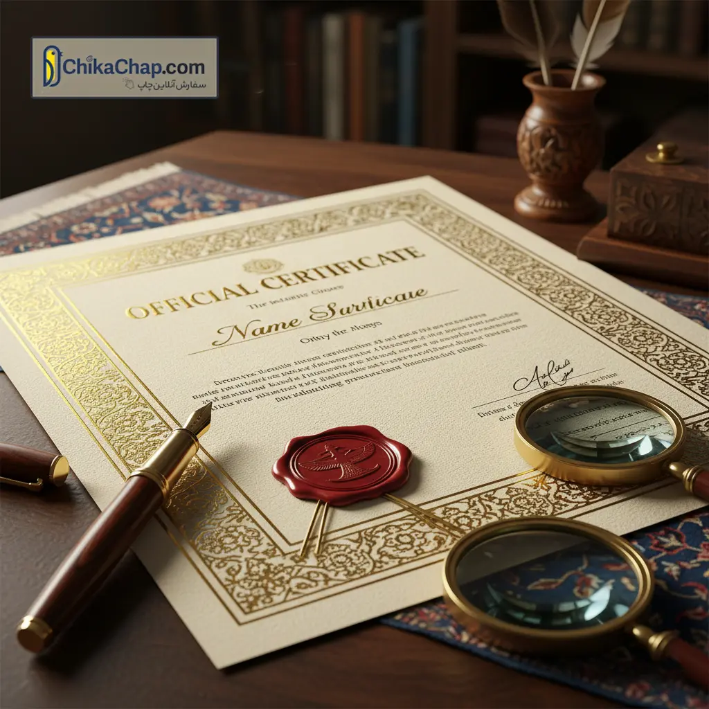 چاپ گواهینامه حرفه&zwnj;ای | طراحی و چاپ گواهینامه آموزشی، رسمی و فوری