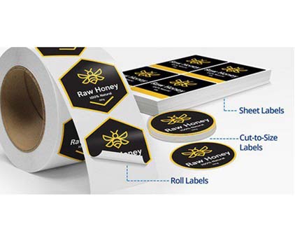 چاپ و برش لیبل کاغذی براق