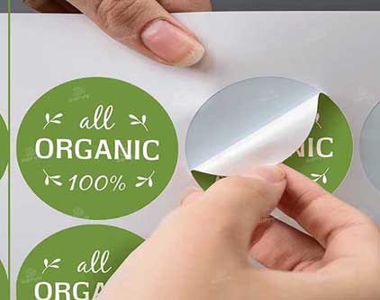 چاپ و برش لیبل کاغذی براق